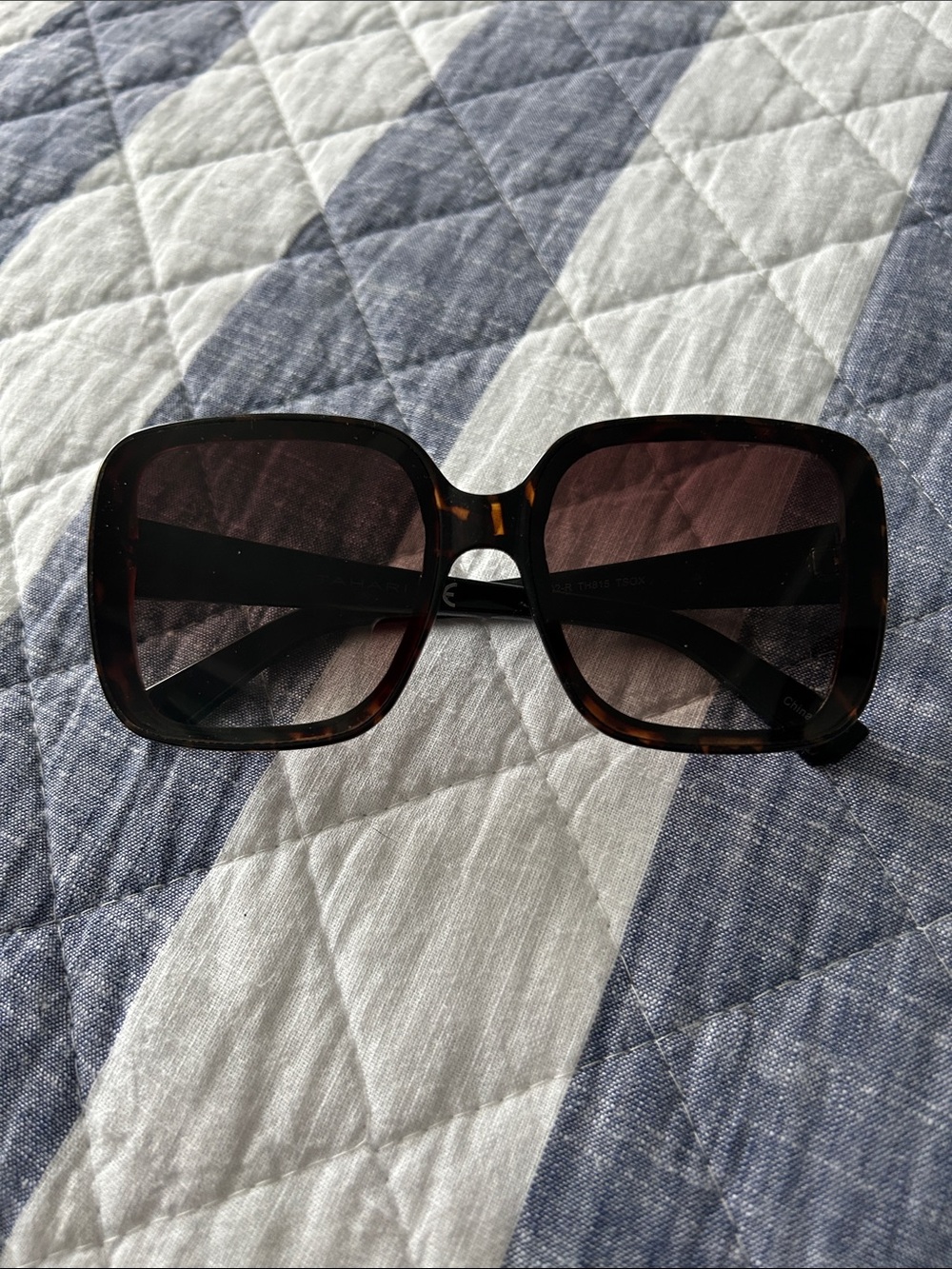 Tahari Tortoiseshell Oversized Square Sunglasses with Brown Lenses
